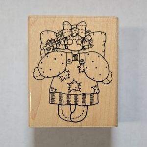 Wooden Stamp with Rag Doll Design - D.O.T.S. CC07 Miss July